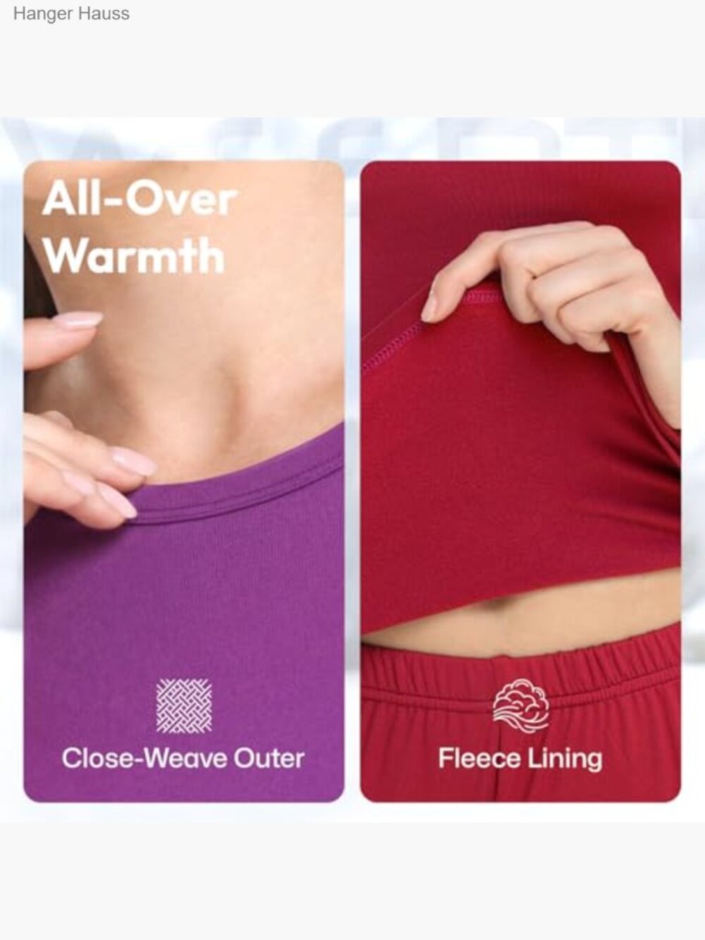 Fleece Lined Thermal Underwear Set Long Johns Base Layer Women's Large - Picture 4 of 7